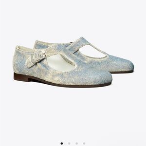 Tory Burch Blue Denim Flats with Strap